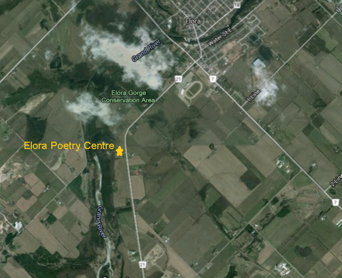 Google Earth Snapshot of Elora Poetry Centre